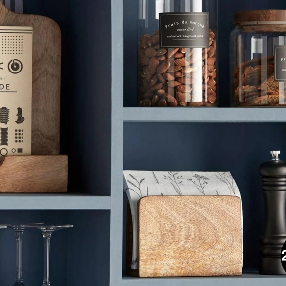 3/$30 Bouclair Mango Wood Napkin Holder - Picture 2 of 3